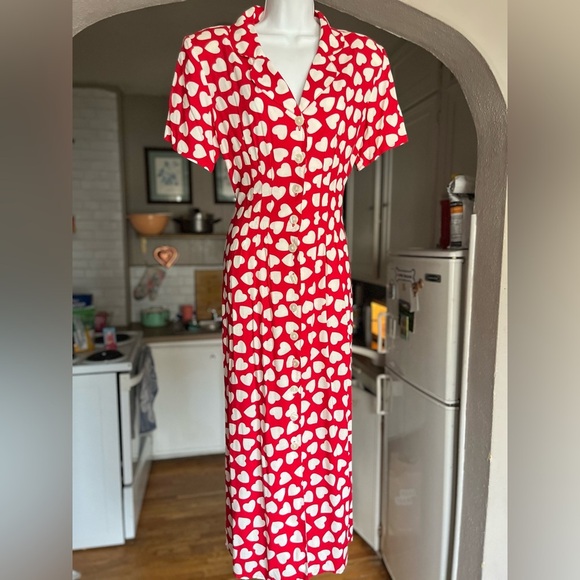 Vintage 80-90s maxi valentine dress-12 - Picture 2 of 11